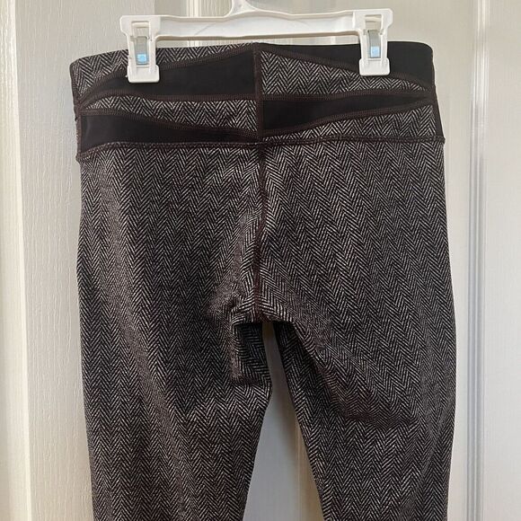 Lululemon Wunder Under Pant Leggings Giant Herringbone Black Heathered Women's 8 - Picture 9 of 14